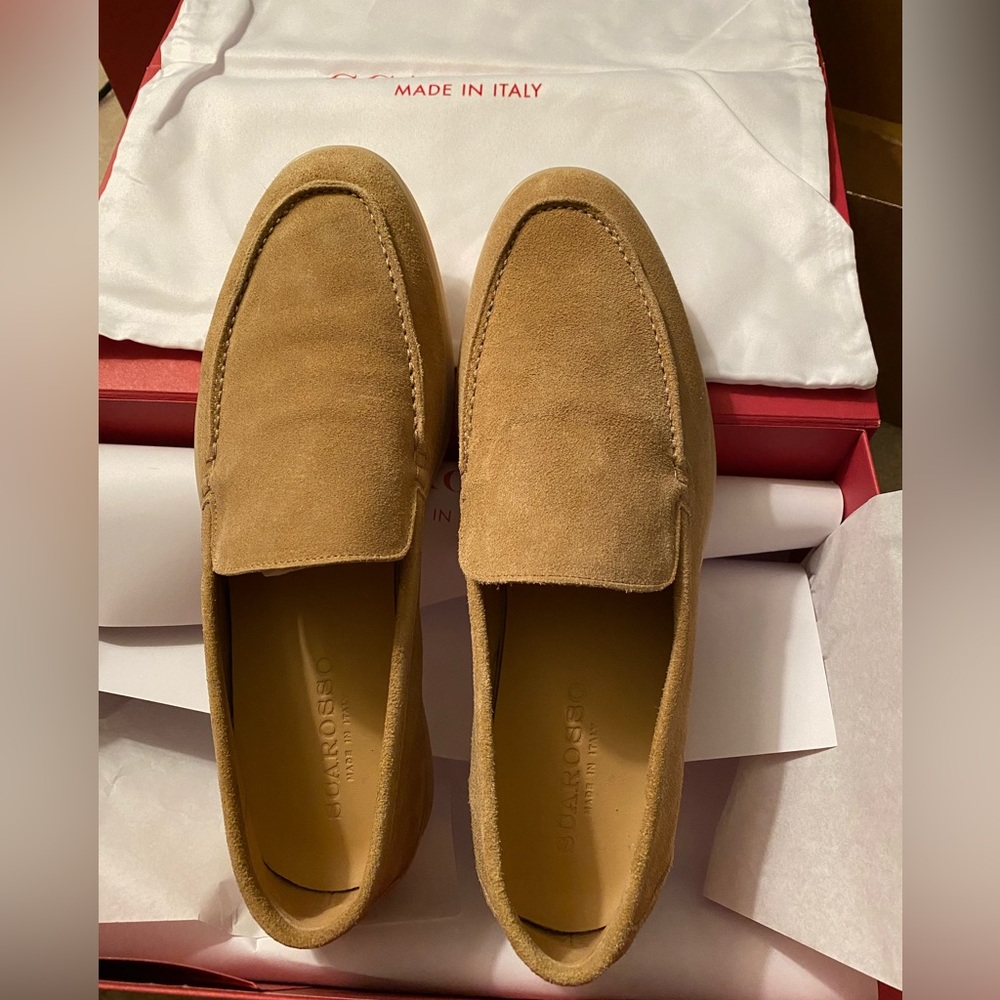 Scarosso Ludovico beige loafers. Hand made in Italy